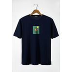 Terapi Men 22Y-3400762-64 Bisiklet Yaka Önü Smiley Baskılı Oversize Lacivert Erkek T-shirt