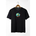 Terapi Men 22Y-3400762-67 Siyah Bisiklet Yaka Önü Scooter Baskılı Oversize Erkek T-shirt