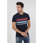 Terapi Men Erkek Bisiklet Yaka Baskılı T-Shirt 20Y-3400655-2 Lacivert