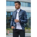 Terapi Men Erkek Deri Mont 20K-8100104-01 Lacivert