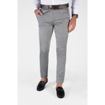 Terapi Men Erkek Gri Slim Fit Italyan Kesim Keten Pantolon