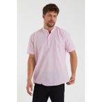 Terapi Men Erkek Hakim Yaka Yarım Patlı Ekoseli Kısa Kollu Slim Fit Gömlek Sg-K 21Y-4300602-1 - 3XL - Pembe