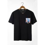 Terapi Men Erkek Siyah Bisiklet Yaka Cepli Oversize T-Shirt 22Y-3400762-33