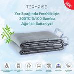 Terapise % 100 Bambu Ağırlıklı Yorgan / Battaniye, 5 Kg Tek Kişilik, 300 TC, Gri, 155x215 cm - 0315 Gri - 155 x 215 cm
