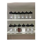 Tercih Home 12 Adet Kapağı Kendinden Kaşıklı Pratik Baharatlık Seti 314 ml Cam Baharat Takımı