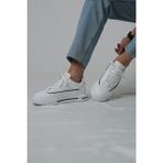Terezza Model Hakiki Deri El Yapımı Erkek Beyaz Sneakers Ayakkabı - 0 - Siyah
