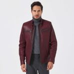 Tergan Bordo Hakiki Deri Erkek Hakiki Deri Mont - E23BDM310543-R4X - Bordo-R4X - 5XL