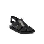 Tergan E24Y1SN56793-A23 Siyah Deri Erkek Sandalet