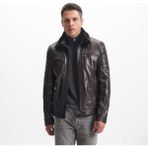 Tergan Four Season Kahve Hakiki Deri Erkek Mont Uzun Kol Orta Kalınlık Düz Desen - E24KDM310577-Q4Q - Kahverengi_Q4Q - 3XL