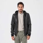 Tergan Haki Deri Erkek Mont Uzun Kol Orta Kalınlık Deri Malzemeden Üretildi - 3XL - Haki_R45