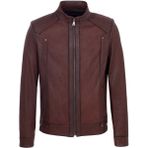 Tergan Kahve Hakiki Deri Erkek Hakiki Deri Mont - E23KDM310453-R4W - Kahverengi_R4W - 4XL