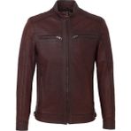 Tergan Kahverengi Hakiki Deri Erkek Mont Uzun Kol Orta Kalınlık Fermuarlı Düz Desen E25KDM310603-R4W - Kahverengi_R4W - 3XL