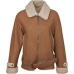 Tergan Krem Hakiki Deri Kadın Kürk Mont - K22KKM320334-T1Z - Kahverengi_T1Z - 3XL