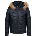 Tergan Lacivert Deri Erkek Deri Mont Orta Kalınlık Uzun Kol Şişme Model - Lacivert_Q3R - 2XL