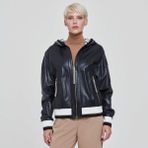 Tergan Lacivert Hakiki Deri Kadın Hakiki Deri Mont - K22KDM320302-Q3R - Lacivert_Q3R - 4XL