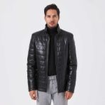 Tergan Siyah Hakiki Deri Erkek Hakiki Deri Mont - E23KDM310514-Q3H - 4XL - Siyah_Q3H