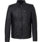 Tergan Siyah Hakiki Deri Erkek Mont Uzun Kol Orta Kalınlık Slim Fit 3XL E25KDM310601-Q3H - Siyah_Q3H