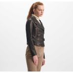 Tergan Siyah Hakiki Deri Kadın Hakiki Deri Biker Mont - K22KDM320296-R50 - Siyah_R50 - 4XL