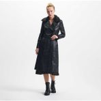 Tergan Siyah Hakiki Deri Kadın Hakiki Deri Trençkot - K25KDM320477-Q3H - Siyah_Q3H - 2XL