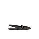 Tergan Siyah Hasır - Deri Kadın Sandalet - K25Y1SN68075-A23