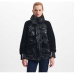 Tergan Siyah Tekstil-Kürk Kadın Deri Mont - K23IKM320365-R8X - Siyah_R8X - 2XL