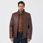 Tergan Taba Hakiki Deri Erkek Hakiki Deri Mont - E23KDM310514-R46 - 4XL - Taba_R46