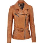 Tergan Taba Hakiki Deri Kadın Hakiki Deri Ceket - K22BDM320299-R51 - 5XL - Taba_R51