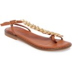 Tergan Taba Hakiki Deri Kadın Sandalet - K24Y1SN67406-A29 - Taba_A29