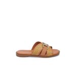 Tergan Taba Hasır - Deri Kadın Terlik - K25Y1TR67962-L8R