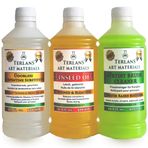 Terlans Yağlı Boya Seti Yardımcı Malzemeler 3x500ml Kokusuz Terebentin - Keten Yağı - Boya Fırça Temizleyici