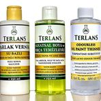 Terlans Yağlı Boya Seti Yardımcı Malzemeler Terebentin - Vernik - Boya Temizleyici 3 x 250 ml