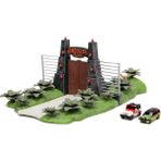 Terletmez Shop Jada Toys World Scene (17 x 18 Cm) - Gate ile Oyun Arka Planı, 2 Metal Araba (Jeep ve Explorer) ve Dinozor Dekorasyonu, 6 Yaşından Büyük Hayranlar ve Çocuklar - 1 W