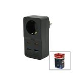 TERMAL AKIM KORUMALI 1XPRİZ 2X USB 2X TYPE-C DUVAR TİPİ PRİZ SİYAH 10A - 2500W-Findit