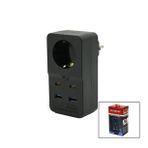 TERMAL AKIM KORUMALI 1XPRİZ 2X USB 2X TYPE-C DUVAR TİPİ PRİZ SİYAH 10A - 2500W