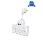 Termal Akım Korumalı 3'Lü Duvar Tipi Priz 1X Usb 2X Type-C Çıkışlı Grup Priz Çoğaltıcı Beyaz (3500W)