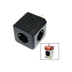 Termal Akım Korumalı 3x Priz 3x USB Duvar Tipi Priz Siyah 10A - 2500W (5263)