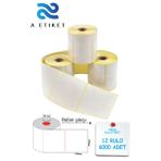 Termal Barkod Etiketi 100x100mm 12 Rulo 500 Sarım