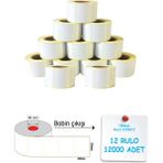 Termal Barkod Etiketi 30X50MM 12 Rulo 1000'LI Sarım - Renk