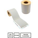 Termal Etiket | 20 Adet Rulo | Barkod Etiket | 150X100 mm | 250 Sarım | Küresel Etiket
