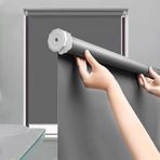 Termal Karartma Perdeleri, Delme Yok, Koyu Gri Su Geçirmez Kumaş Pencere Rulo Tonları, Aynı Renk Kaplama Yan Çekme Stor Perde Ev için Ofiice, Özel, Genişlik x Yükseklik (55 cm x 90 cm)