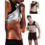 Termal Sauna Atlet Korse Yağ Yakımına Yardımcı Terleten İncelten Zayıflatan Termal Atlet Dik Duruş (large (L))