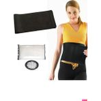 Termal Sauna Korsesi Neopren Kumaş Sıkılaştırıcı Sauna Kemeri + 500 gr Lut Gölü Tuzu Hediye - Siyah - Standart