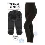 Termal Siyah Kadın Içi Peluş Lu Kışlık Termal Tayt