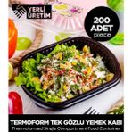Termoform Tek Gözlü Yemek Kabı 200 Adet