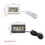 Termometre Mini Dijital Isı Ölçer -50C +110C Buzd. Akv. Oda
