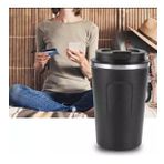 TERMOS BARDAK MUG 380 ML ( SIRDIRMAZ KAPAK , EL YAKMAZ ) (Siyah)