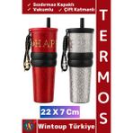 #Termos Kamp Outdoor Piknik Gündelik Sızdırmaz Kapaklı Çift Katmanlı Vakumlu Termos Bardak 22 X 7 Cm