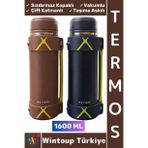 #Termos Kamp Outdoor Piknik Sızdırmaz Kapaklı Çift Katmanlı Vakumlu Taşıma Askılı Mug Termos 1600 Ml