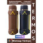 #Termos Kamp Outdoor Piknik Sızdırmaz Kapaklı Çift Katmanlı Vakumlu Taşıma Askılı Mug Termos 2500 Ml