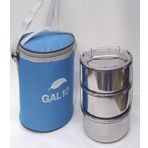 Termoslu Çanta Hediyeli 3lü Çelik Sefer Tası 2-3 Kişilik 14cm Isı Koruyan Taşıma Çantası + Sefertası